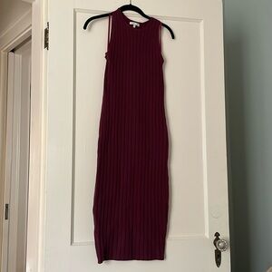 Ronny Kobo Varvana Ribbed Knit Midi Dress Burgundy Size S Worn once
